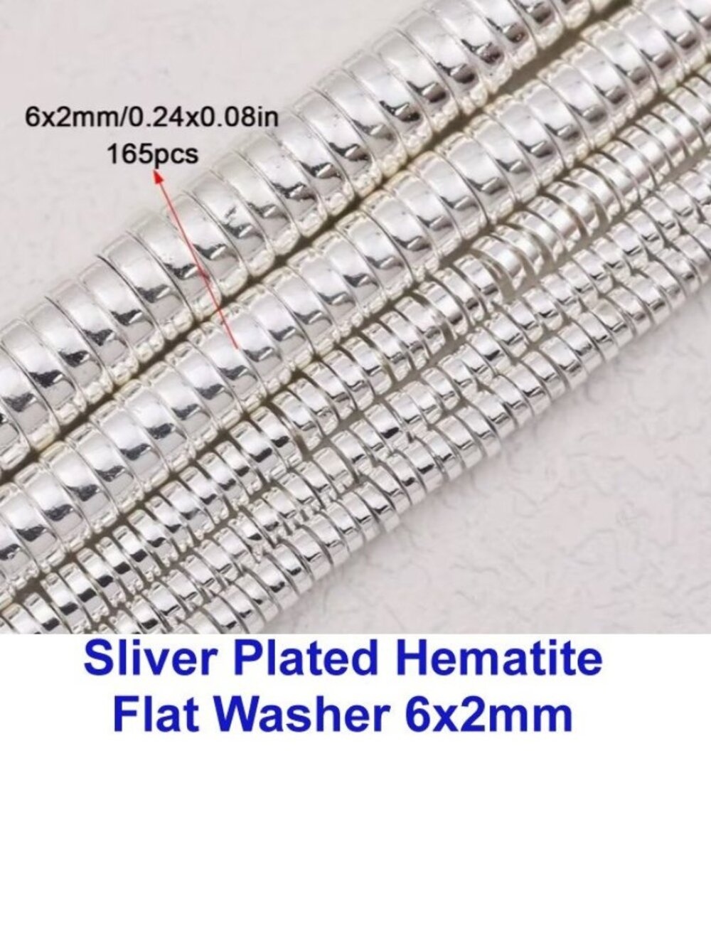 Flat Round Spacer Hematite Bead 6x2mm About 165pcs